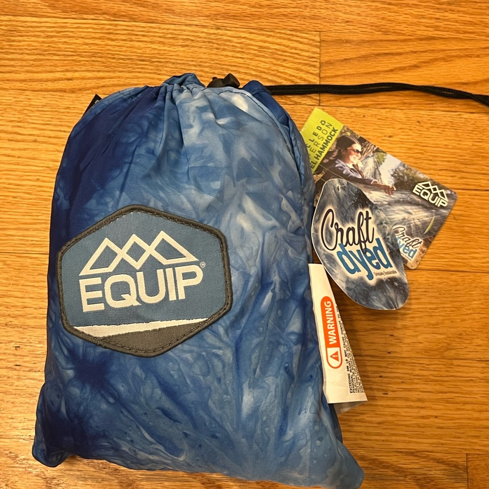 Equip One Person Travel Hammock in a blue tie-dye